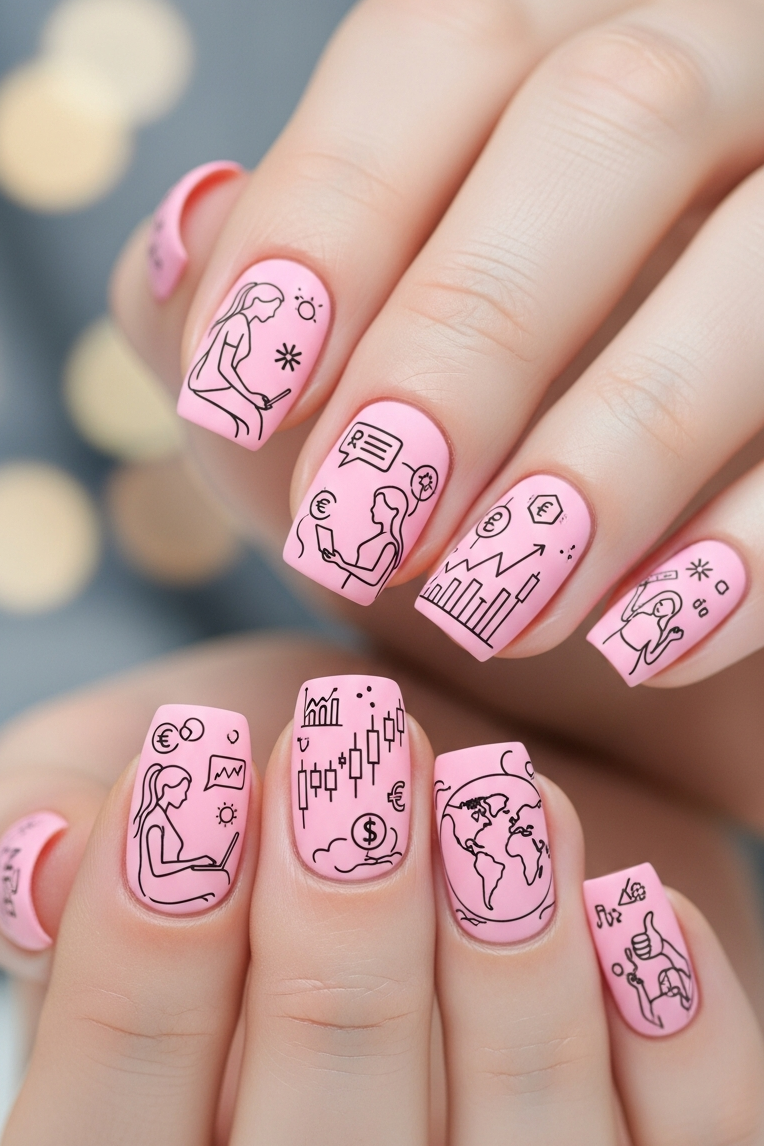 Pink – Corporate Inspired Nail Art that celebrates individuality while keeping it refined. Because elegance can be both subtle and striking.