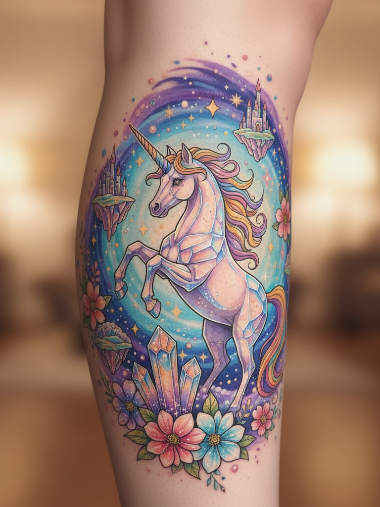 Magical Tattoos for Women: 45+ Enchanting Inspirations | Pocoko These designs stretch beautifully along the leg’s natural lines. The result is fluid, enchanting, and impossible to ignore.