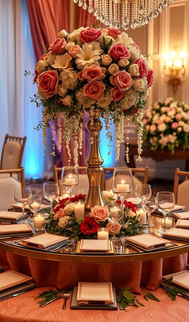 Wedding Centerpieces That Will Dazzle Guests | Pocoko These centerpieces are so dreamy, they’re practically flirting with the candlelight. It’s a match made in wedding heaven that looks just as good in photos as it does in person.