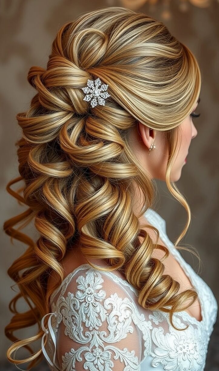 Wedding Hair Inspirations 2026: Stunning Styles Worth Stealing | Pocoko This style is so gorgeous it might actually distract people from the fact that I’m crying during the vows. We are all about that strategic beauty in these Wedding Hair Inspirations 2026.