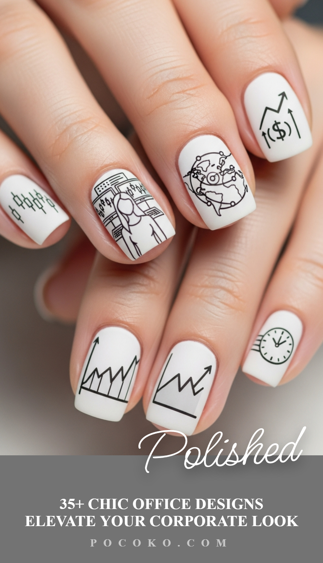 60+ Corporate Inspired Nail Art: Powerful Chic Statements | Pocoko Office-friendly doesn’t mean fun-free. These nail ideas sneak in style like a well-timed coffee break.